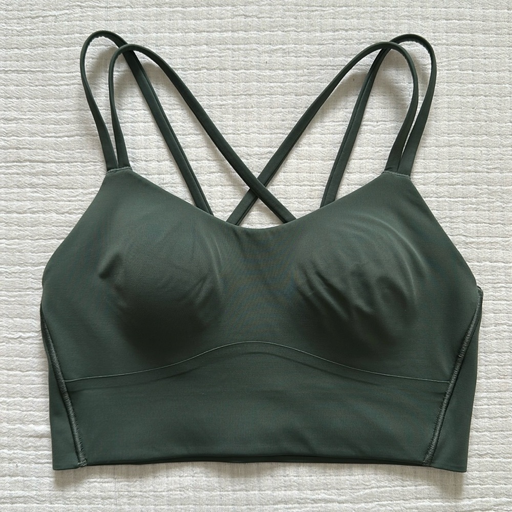 NWOT Lululemon Like a Cloud Longline Bra - Forest Green - Size 6